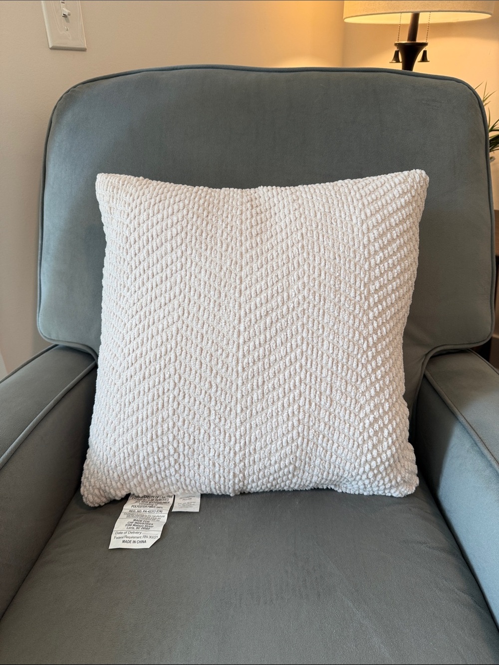 Dkny Cream Loop-Textured Decorative Pillow